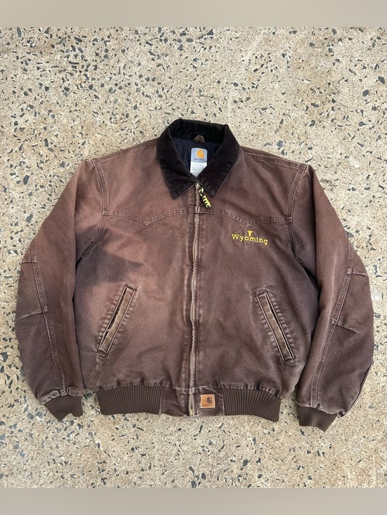 Carhartt Other - VTG Carhartt Jacket Santa Fe Distressed And Faded J14 DKB Mens Large Brown